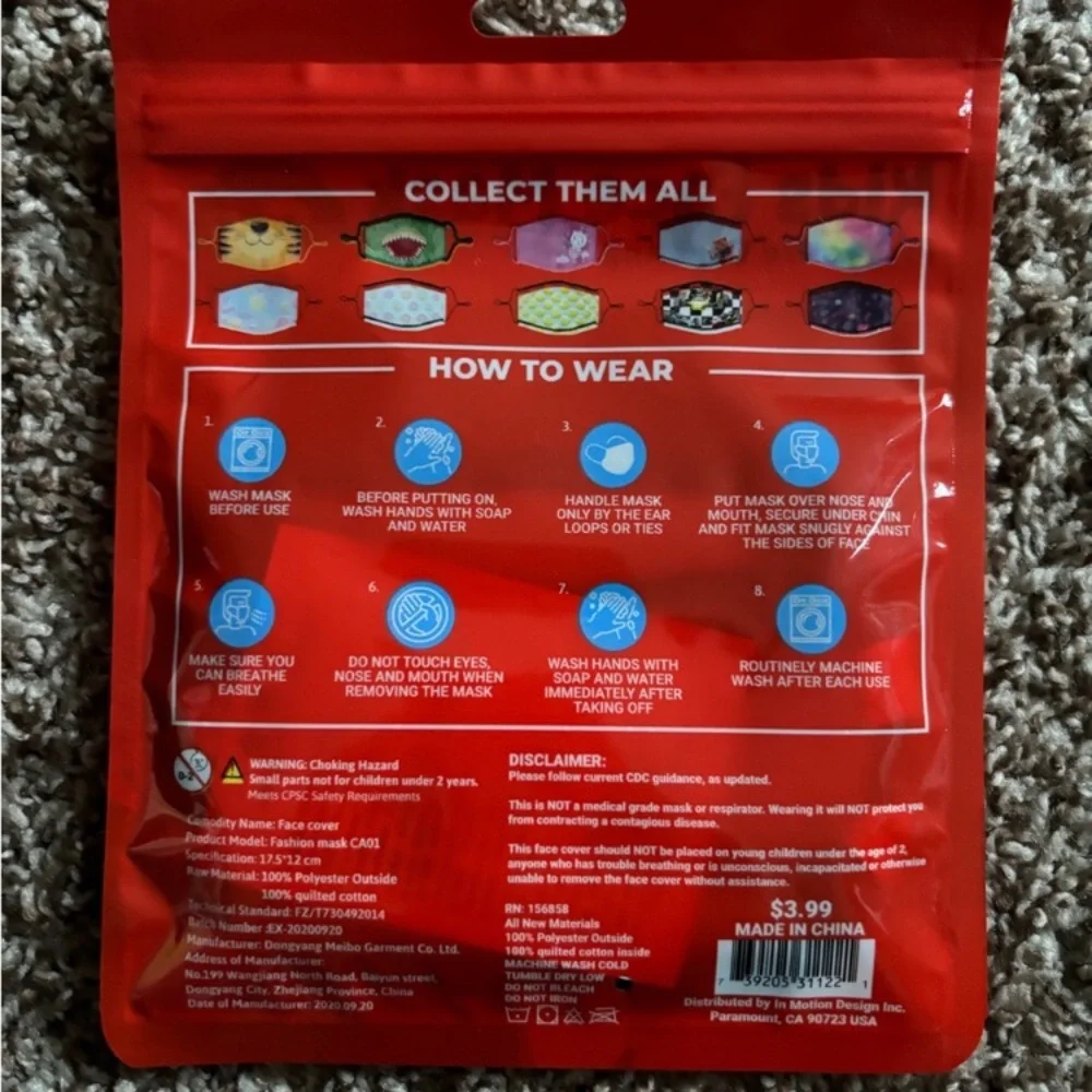 😂 Kids Face Mask with Candy Print